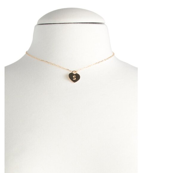 MILOR SILVER  Italy 18kt Gold Plated Sterling Silver Heart Initial Necklace - Picture 2 of 2